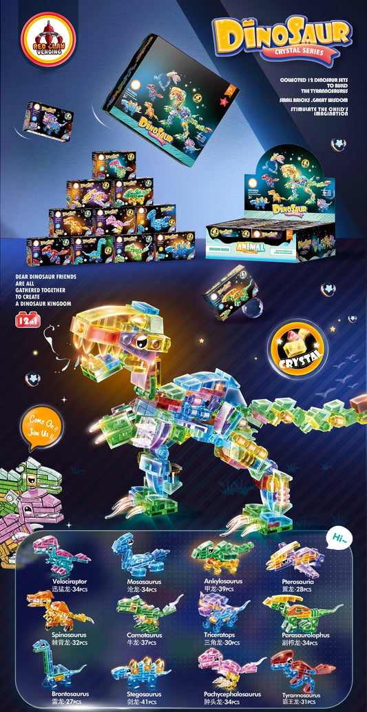 Dinosaur Crystal Block Set – Boxed (6-Pack or 12-Pack)