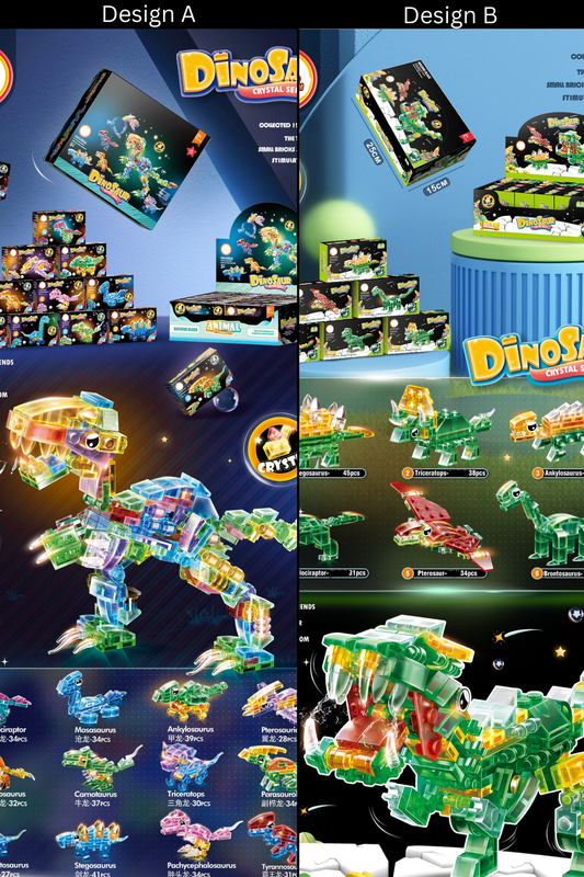 Dinosaur Crystal Block Set - 12 Boxes - 12 in 1