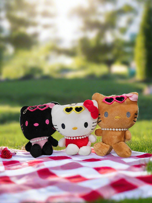 4inch Kitty Pearls Plush Keychain