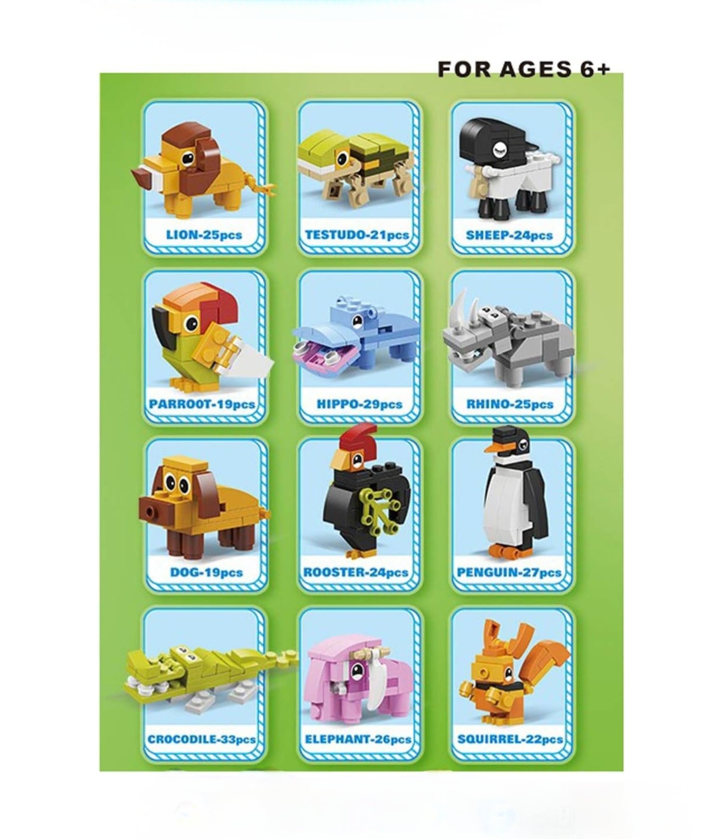Animal Kingdom Block Set – 2.5" Capsules (12-Pack)