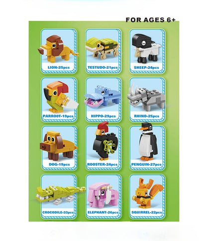 Animal Kingdom Block Set – 2.5" Capsules (12-Pack)